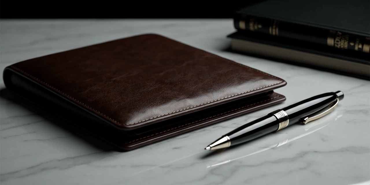 Professional business tools on a stone surface